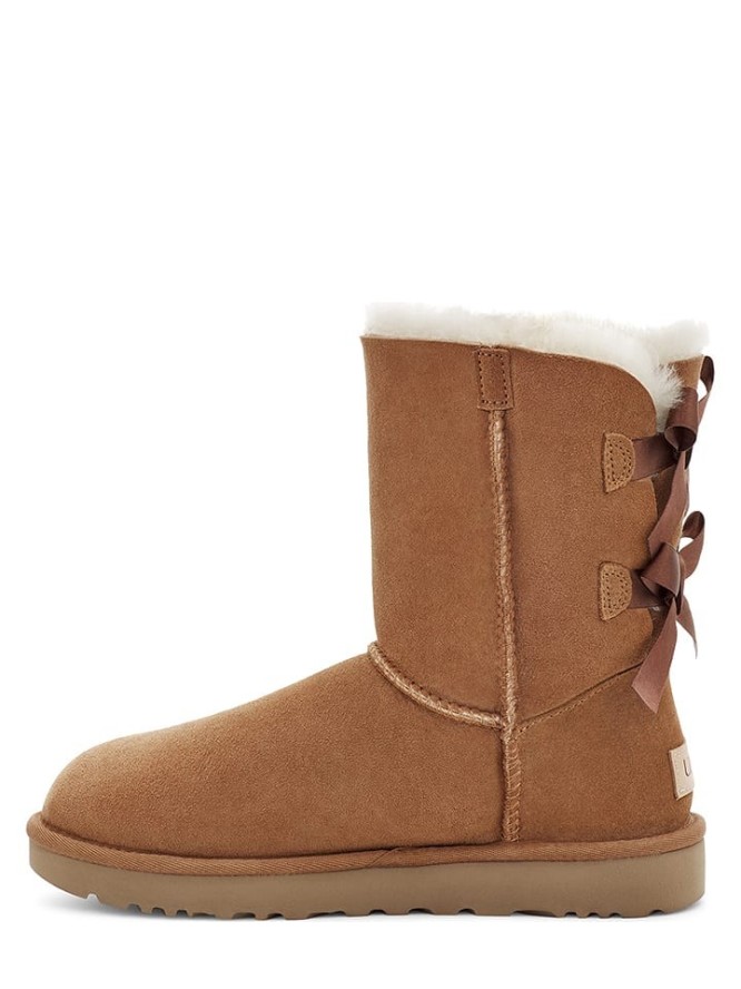 UGG Skórzane kozaki zimowe "Baily Bow II" w kolorze brązowym rozmiar: 36