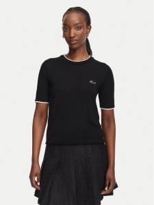 KARL LAGERFELD Sweter B3W18039 Czarny Regular Fit