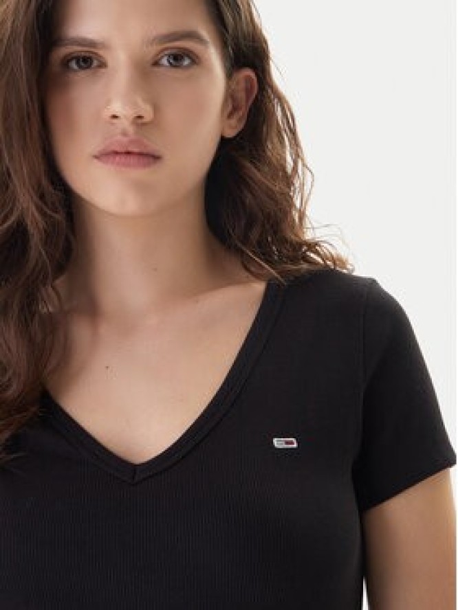 Tommy Jeans T-Shirt Essential DW0DW17385 Czarny Slim Fit