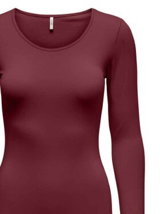 ONLY Bluzka Live Love 15204712 Bordowy Stretch Fit