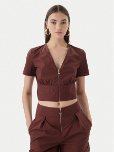 Patrizia Pepe Bluzka 2C1672/A9B9-B887 Brązowy ciemny Regular Fit