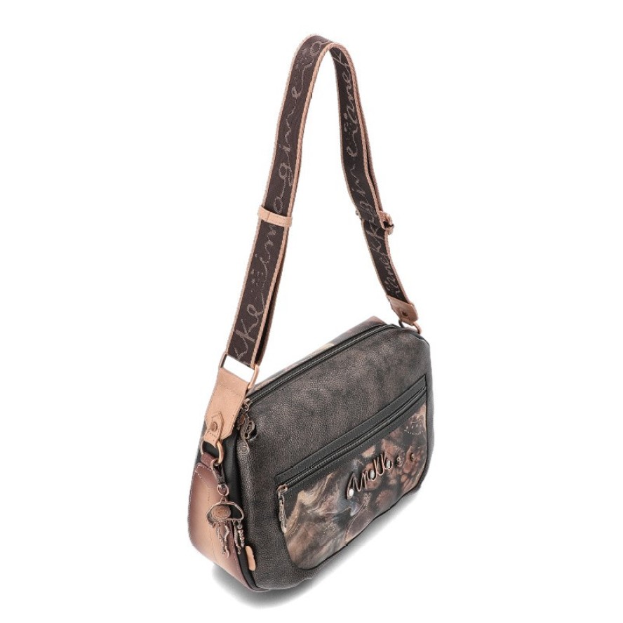 Brązowa Torebka Anekke Modna Listonoszka Damska