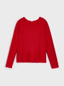 Sweter z zamkiem z tyłu - czerwony