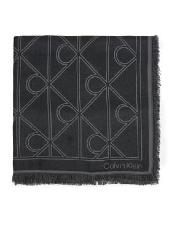 Calvin Klein Chusta Emblem Aop Contrast Lw Square Sc LV04F8077G Czarny