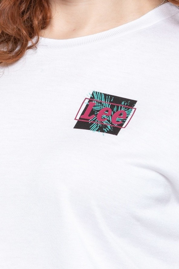 LEE RELAXED FIT TEE DAMSKI T-SHIRT KOSZULKA LOGO BRIGHT WHITE L40CBWLJ 112108494