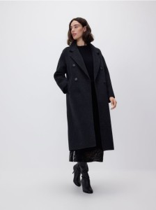 Płaszcz handmade z wełną - czarny