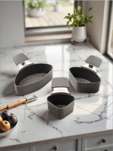 Zestaw koszyków do gotowania na parze - szary