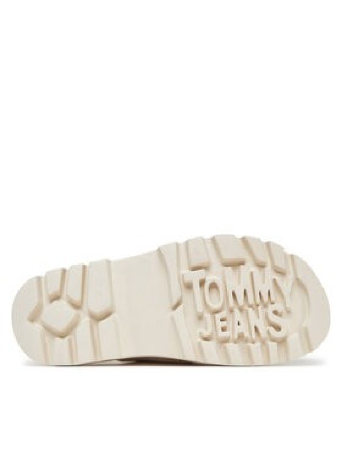 Tommy Jeans Klapki Double Strap Sandal Suede EN0EN02797 Écru