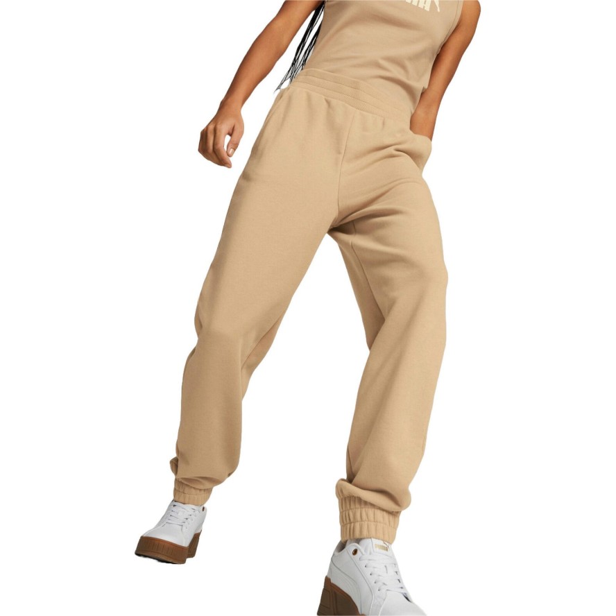 Spodnie damskie Puma Ess Embroidery High waist Pants Tr Cl D