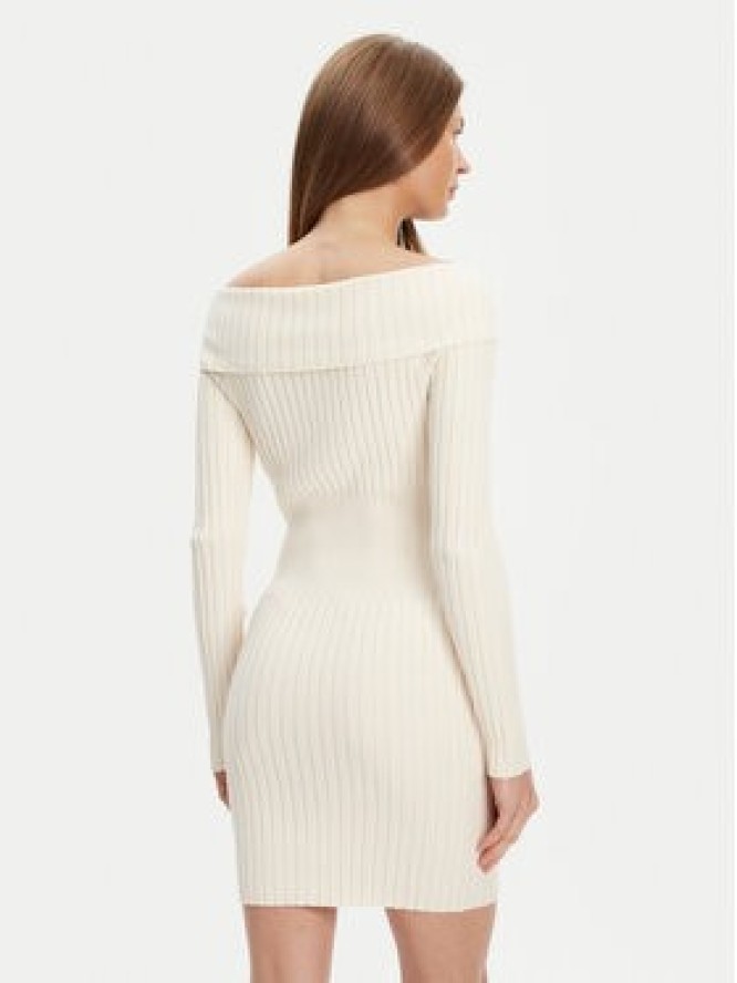 Guess Sukienka dzianinowa W5YK28 Z30I2 Écru Slim Fit