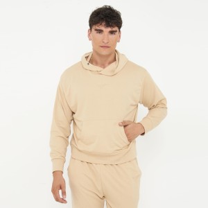 Unisex bluza z kapturem F BOXY beżowa