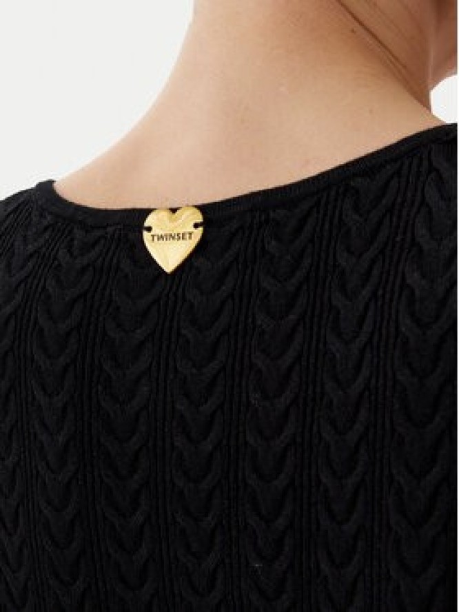 TWINSET Sukienka dzianinowa 251LB3CAA Czarny Slim Fit