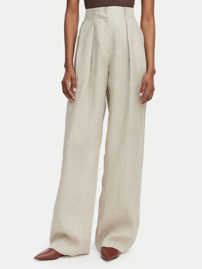 Marella Spodnie materiałowe Rete 2613131022 Beżowy Straight Fit