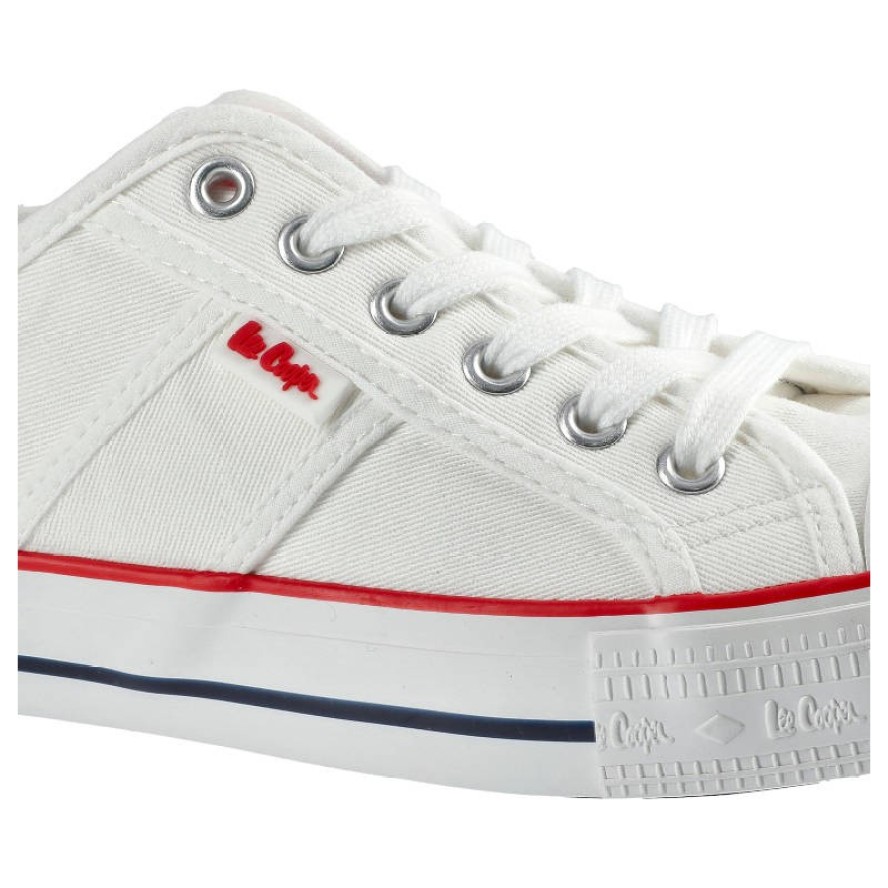 Trampki damskie Lee Cooper, znurowany fason cholewka tekstylna płócienna niska cholewka przed kostkę gumowy nosek ochronny płaska elastyczna podeszwa