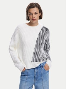 Desigual Sweter Nome 25WWJF26 Biały Regular Fit