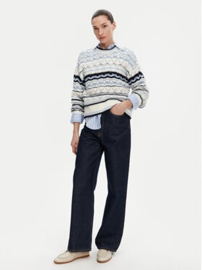 Barbour Sweter Eloise LKN1615MI11 Błękitny Relaxed Fit