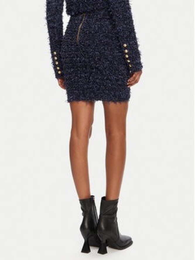 Balmain Spódnica mini DF0LB015KH74 Granatowy Regular Fit