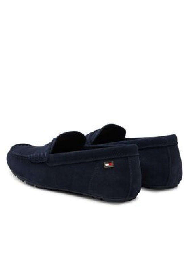 Tommy Hilfiger Mokasyny Flag Soft Suede Driver Loafer FW0FW08558 Granatowy