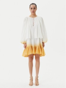 PINKO Sukienka letnia Inventi Abito 104949 A2G4 Écru Relaxed Fit