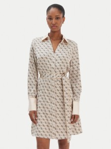 Guess Sukienka koszulowa W6RK90 WF1T2 Beżowy Regular Fit
