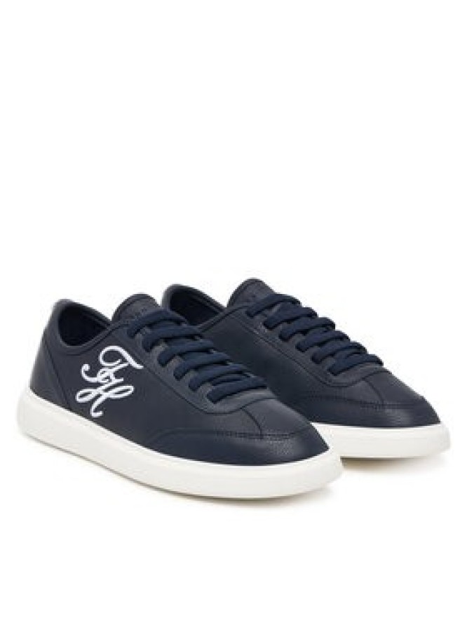 Tommy Hilfiger Sneakersy Th Icon Court Script Premium FW0FW09604 Granatowy