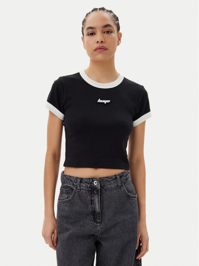 HUGO T-Shirt Dalia 50537476 Czarny Slim Fit