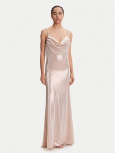 ACCESS FASHION Sukienka wieczorowa 53-3342-373 Beżowy Slim Fit