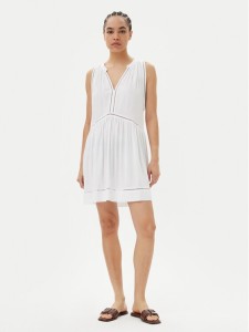 Seafolly Sukienka letnia Beach Basics 52931-DR Biały Regular Fit