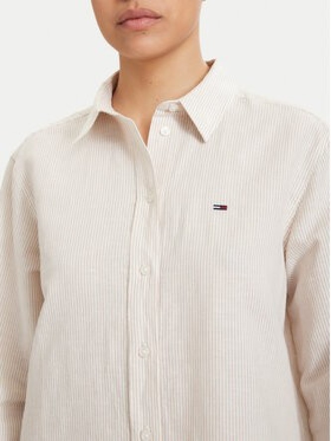 Tommy Jeans Koszula DW0DW22209 Beżowy jasny Relaxed Fit