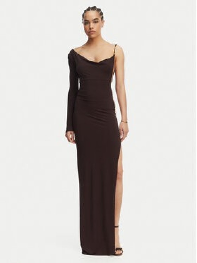 Elisabetta Franchi Sukienka wieczorowa AB-R47-62E2-V520 Brązowy Slim Fit