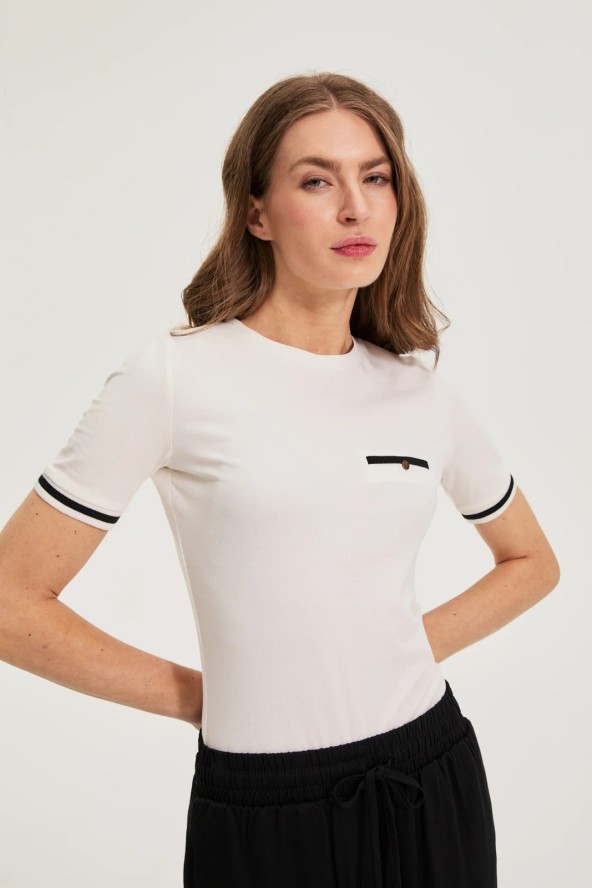 T-shirt z bawełny biały