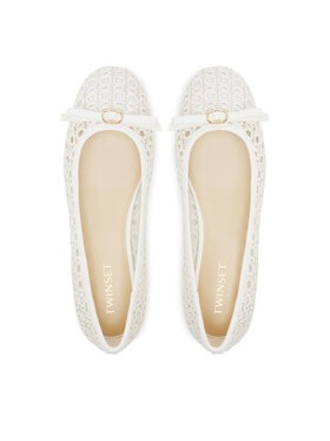 TWINSET Baleriny 251TGT030 Biały