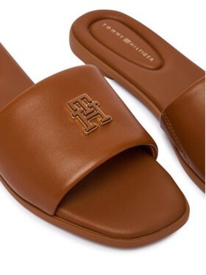 Tommy Hilfiger Klapki Th Logo Hardware Leather Mule FW0FW09292 Brązowy