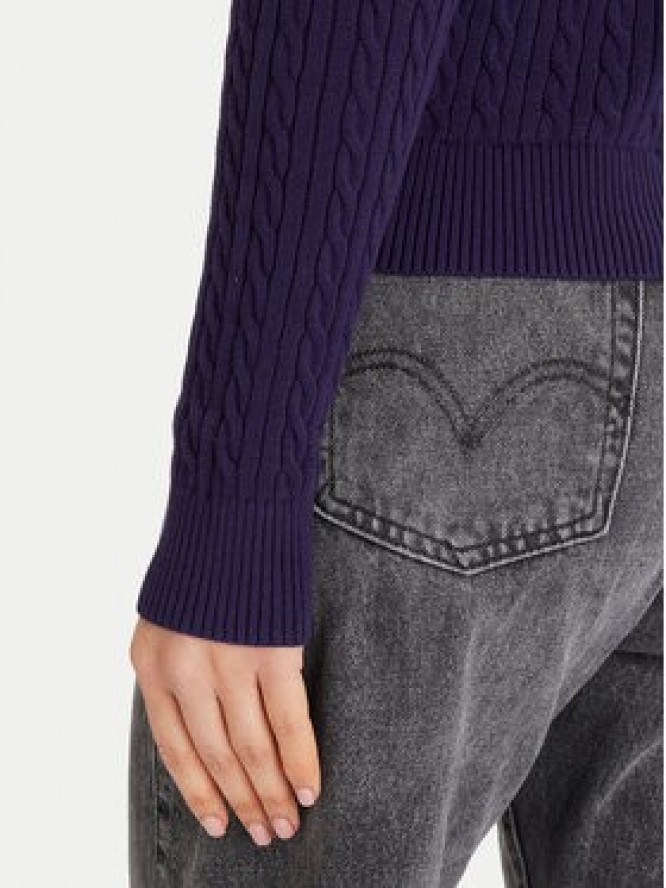 Tommy Jeans Sweter Cable Essential DW0DW22165 Fioletowy Regular Fit