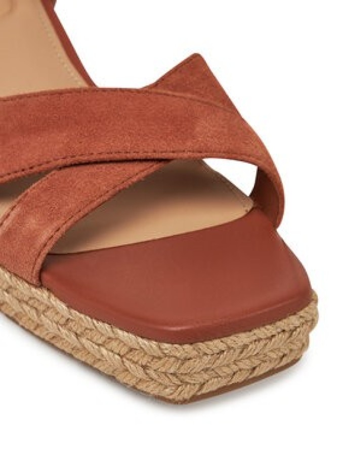 Tommy Hilfiger Espadryle Leather & Suede Mid Wedge Espad FW0FW08804 Brązowy
