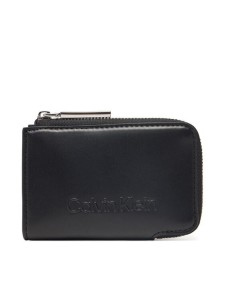Calvin Klein Portfel Embossed Logo Zip Cardholder K60K613157 Czarny