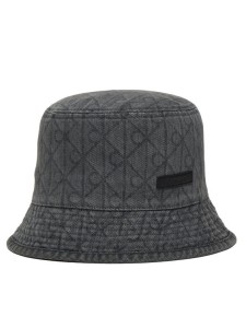 Calvin Klein Kapelusz Denim Emblem Burnout Bucket LV04F5043G Szary