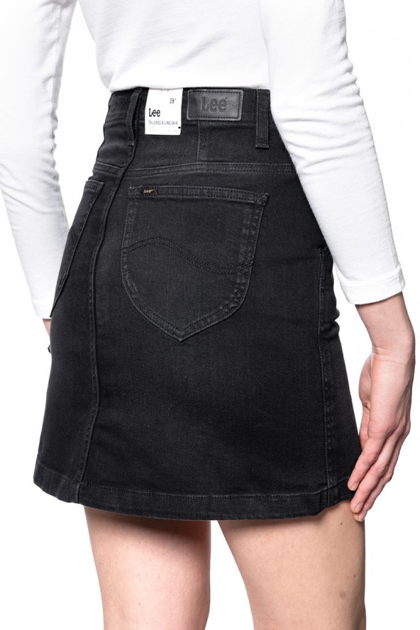 SPÓDNICA JEANSOWA LEE TAILORED A LINE SKIRT BLACK TYRO L38BCPJW 112108136