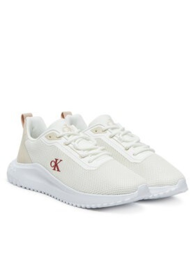 Calvin Klein Jeans Sneakersy Eva Runner L-Up Mix Mesh Logo Ck YW0YW01851 Biały