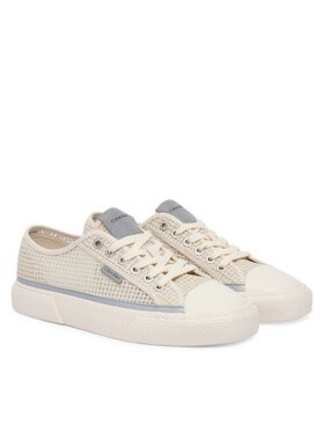 Calvin Klein Trampki Vulc Laceup Low Raffia HW0HW03082 Beżowy