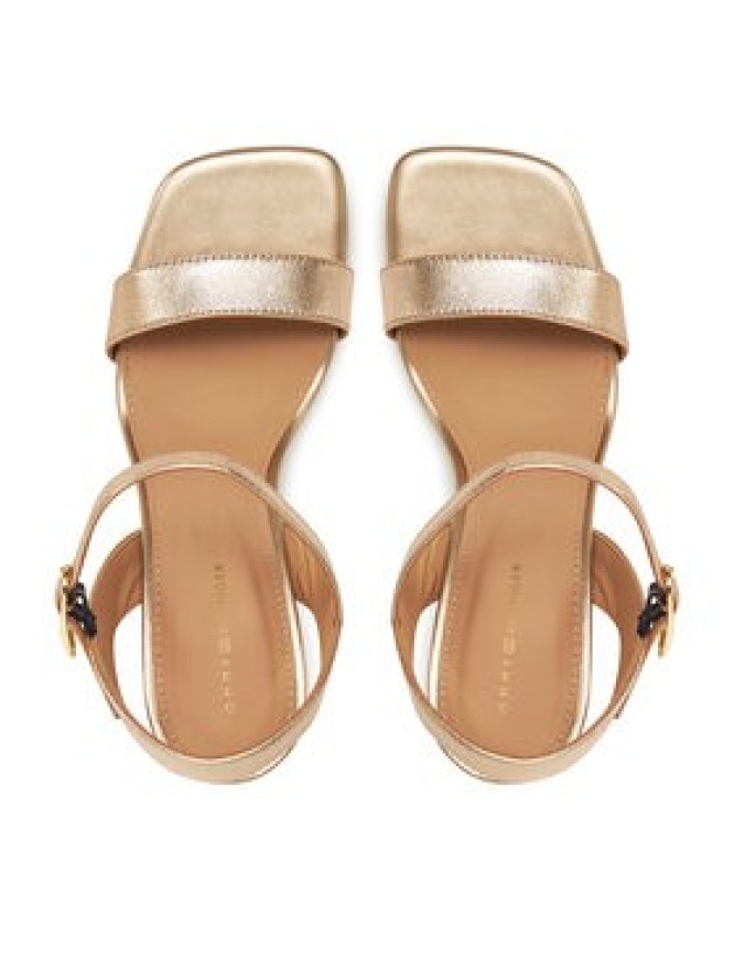 Tommy Hilfiger Sandały High Heel Golden Leather Sandal FW0FW08674 Złoty