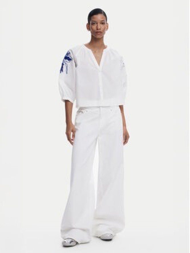 Desigual Bluzka Cratos 25SWBW03 Biały Loose Fit