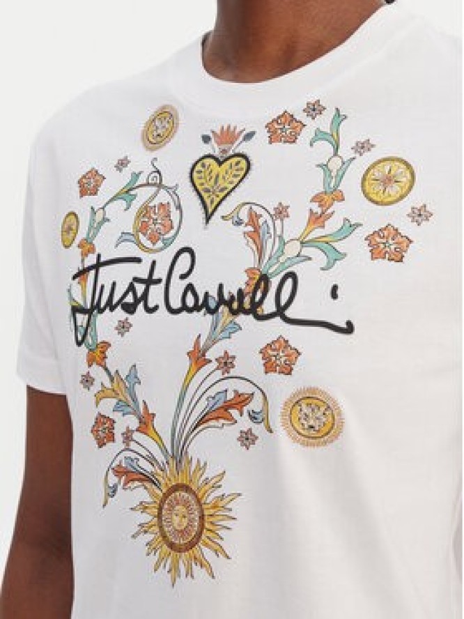 Just Cavalli T-Shirt 80PAHT28 CJ500 Biały Regular Fit