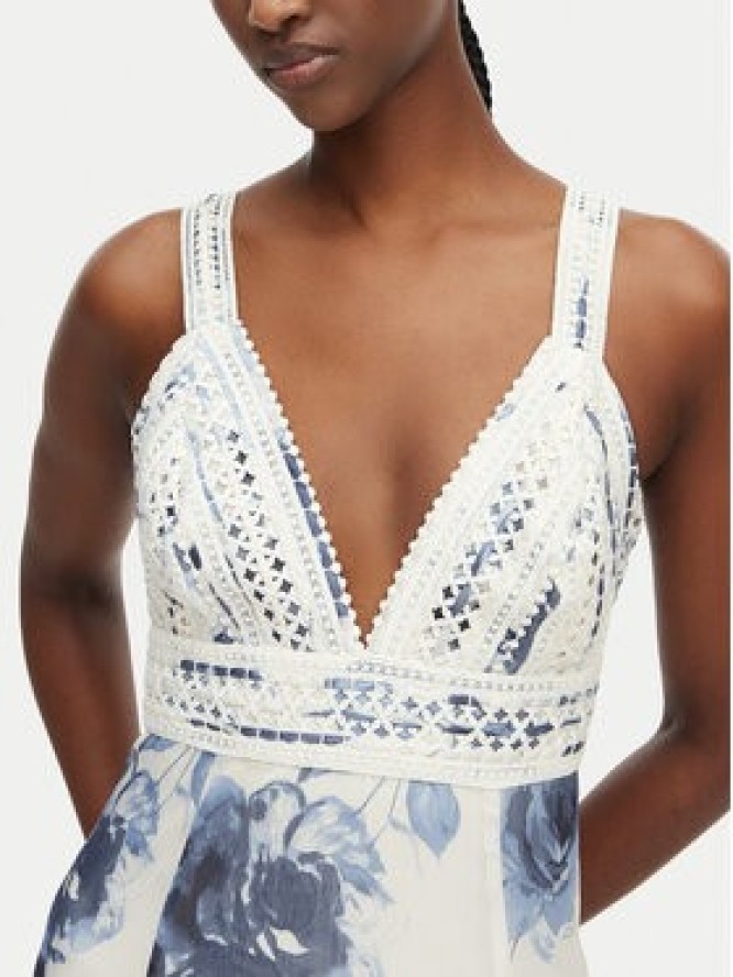 Guess Sukienka wieczorowa W3YK54 WCWF2 Kremowy Regular Fit