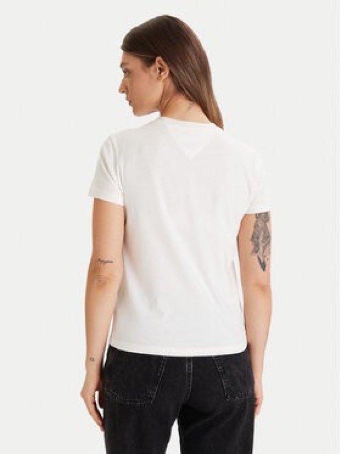 Tommy Jeans T-Shirt Party Flag DW0DW21965 Écru Regular Fit