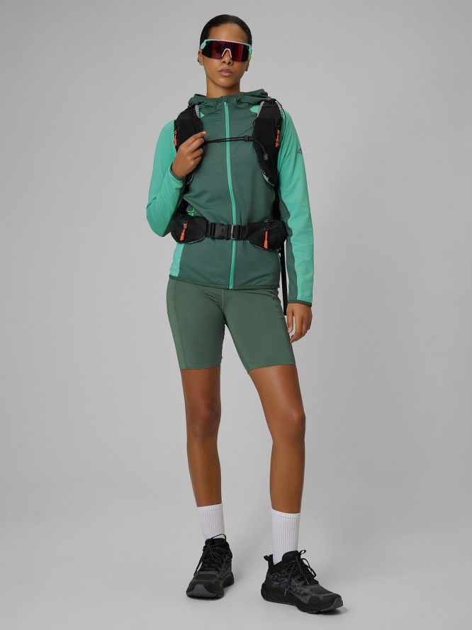 4F Bluza trekkingowa slim z kapturem damska - czerwona L