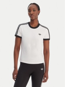 adidas T-Shirt 3-Stripes KD3683 Biały Slim Fit