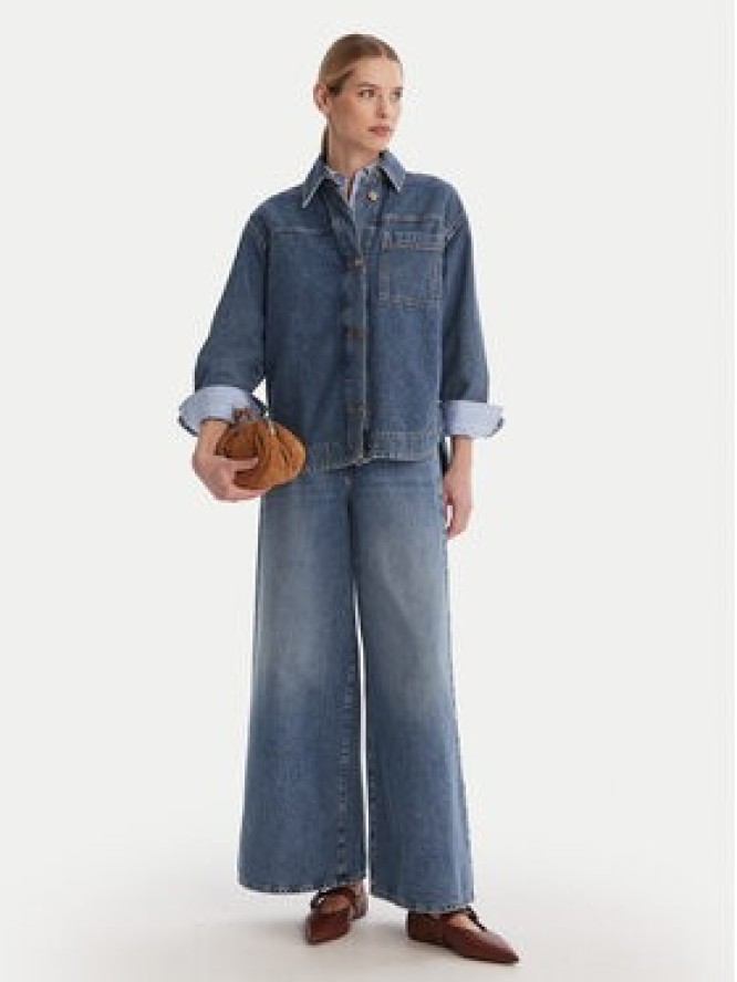 Weekend Max Mara Jeansy Abete 2615181101 Granatowy Wide Leg