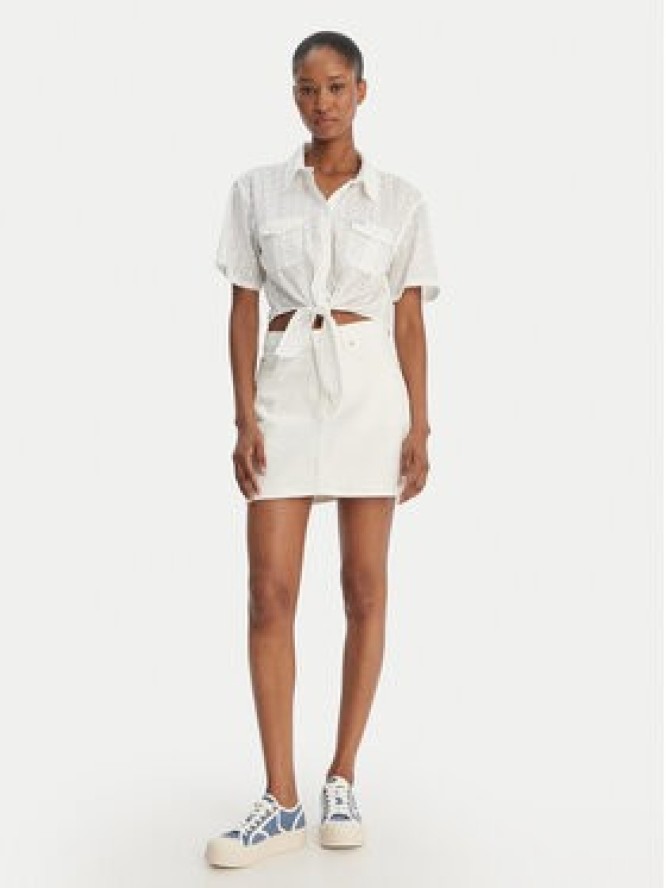 Guess Koszula W6GHA3 WO331 Biały Regular Fit