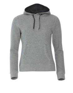 clique Classic Hoody Women – damska bluza z kapturem szary melanż z mieszanki